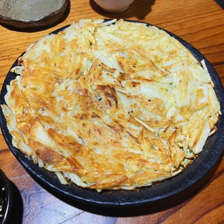 Potato Pajeon, enjoy different types of Pajeon or pancakes with Makgeolli