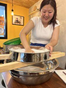 Sifting Rice at Baekusaeng Makgeolli