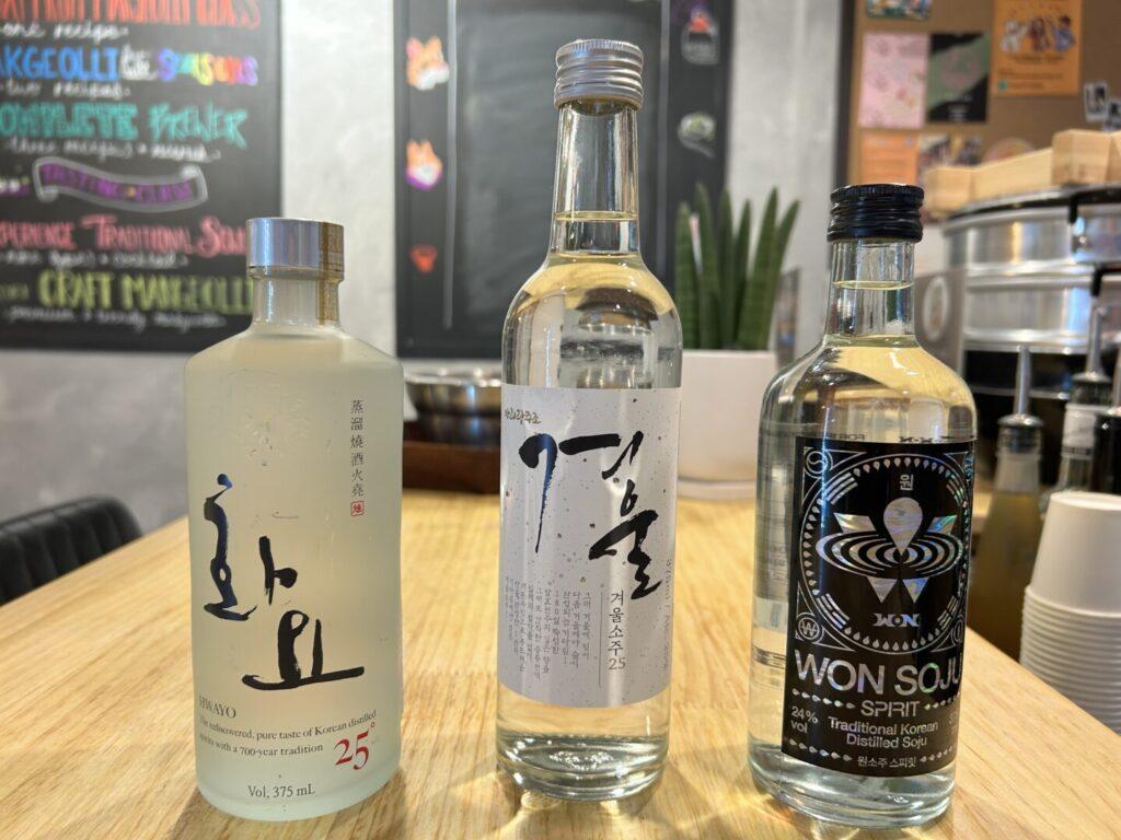 Won Soju , Hwayo, and Gyo Ul Soju, Baekusaeng