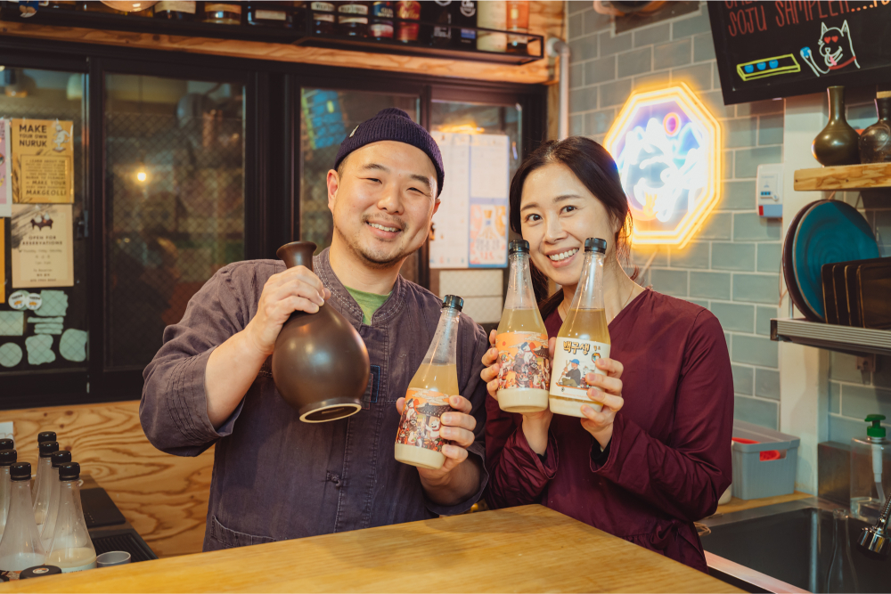 Joe and Matilda Kim from Baekusaeng Makgeolli